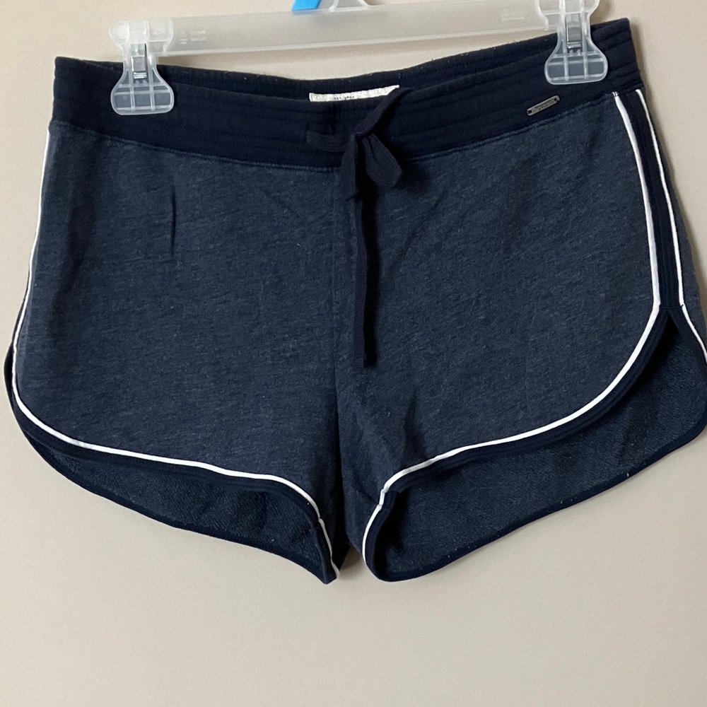 Abercrombie & Fitch Dark Blue Athletic Shorts with White Piping